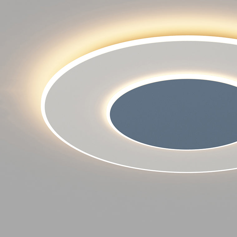 LED Metal Modern Flush Mount Circular Shape Ceiling Light with Acrylic Shade for Bedroom