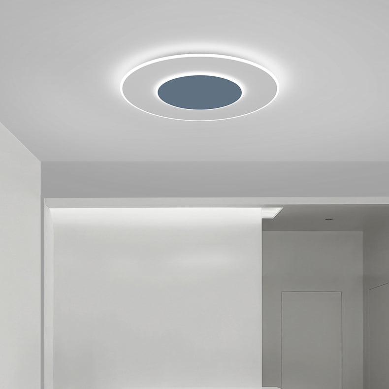 LED Metal Modern Flush Mount Circular Shape Ceiling Light with Acrylic Shade for Bedroom