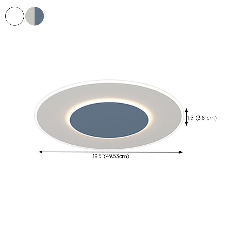 LED Metal Modern Flush Mount Circular Shape Ceiling Light with Acrylic Shade for Bedroom