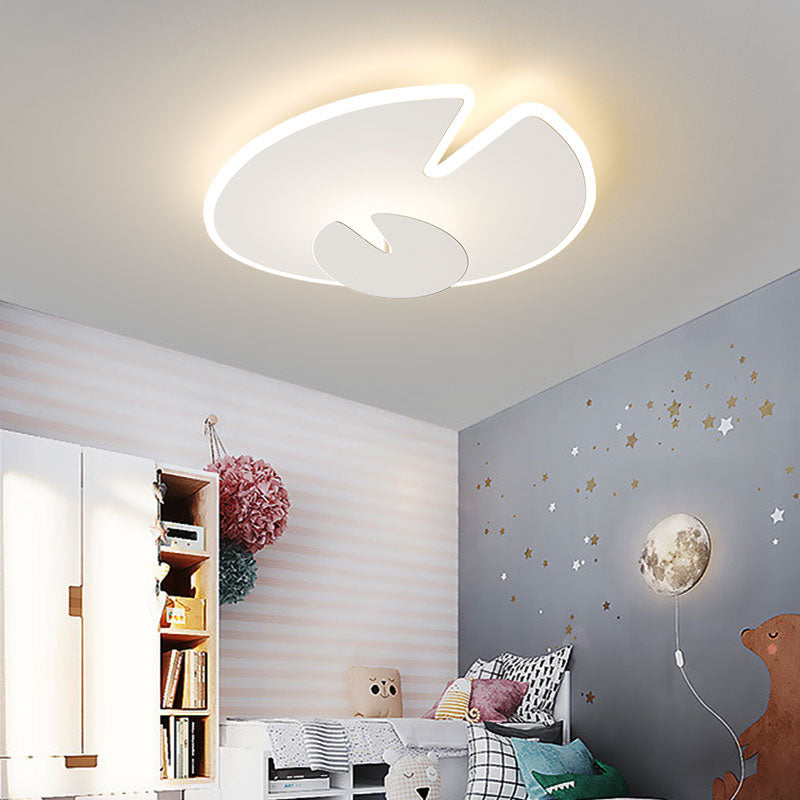 Modern Metal Flush Mount LED Geometric Shape Ceiling Light with Acrylic Shade for Bedroom