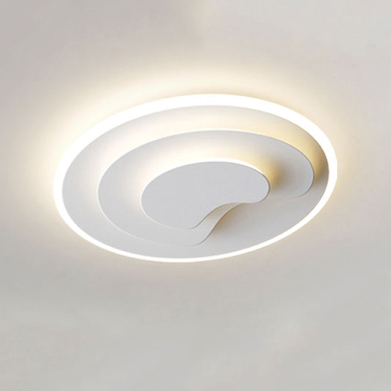 Modern Metal Flush Mount LED Geometric Shape Ceiling Light with Acrylic Shade for Bedroom