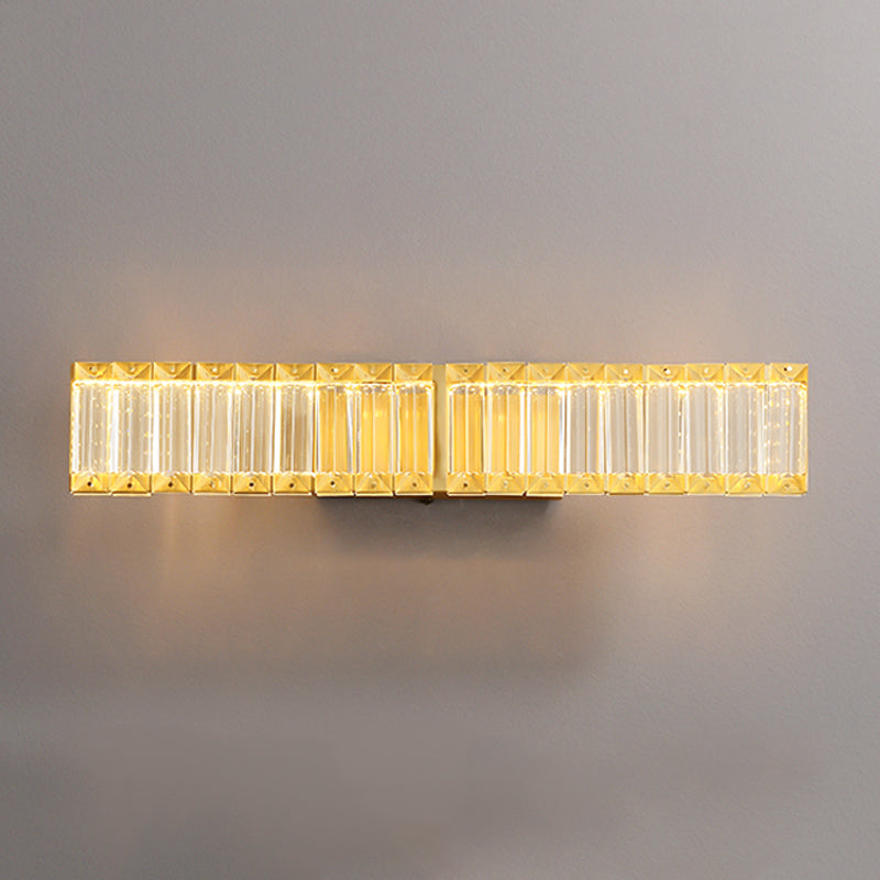 Light Luxury Crystal Vanity Light Rectangle Shape Vanity Lamp for Shower Room