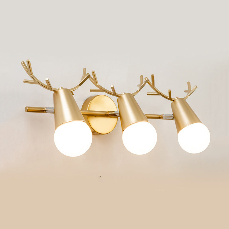 Unique Shape Wall Light Fixture Modern Wall Mounted Lighting in Gold for Washroom