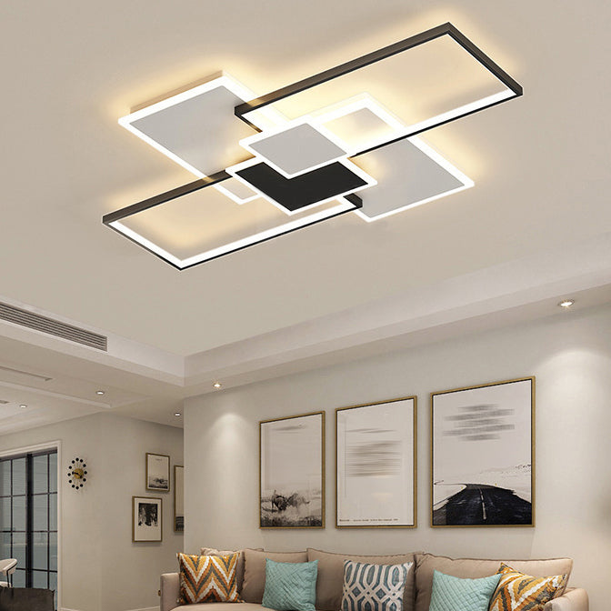 Geometric LED Flush Mount Lighting Modern Metal Ceiling Light