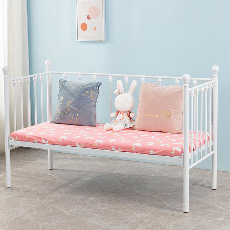 Contemporary Daybed with Headboard and Guardrail in Iron White/Black