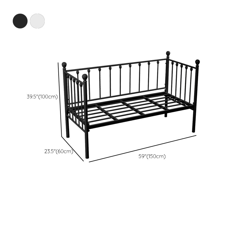 Contemporary Daybed with Headboard and Guardrail in Iron White/Black