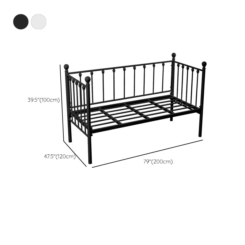 Contemporary Daybed with Headboard and Guardrail in Iron White/Black