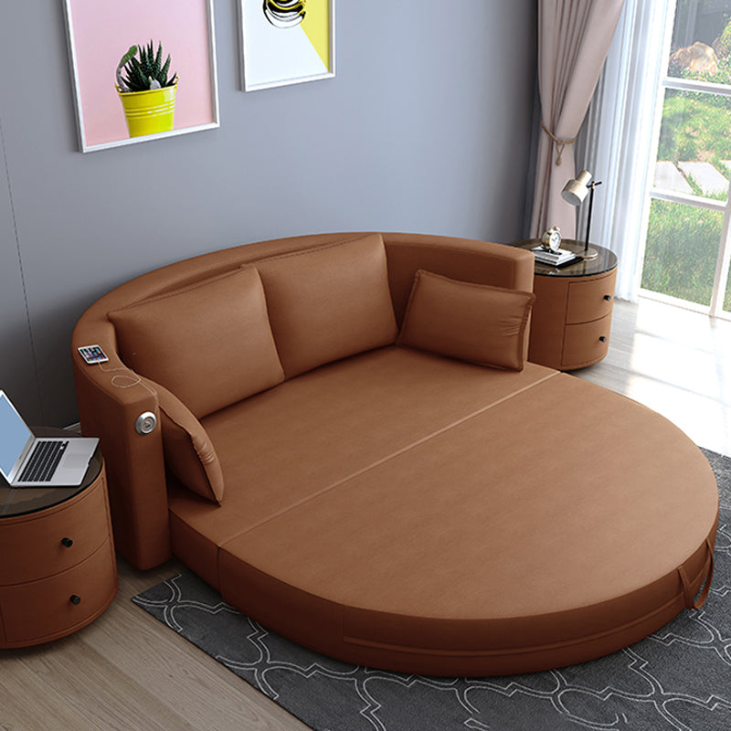 Cushion Back Convertible Sofas Square Arms Futon Sleeper Sofa