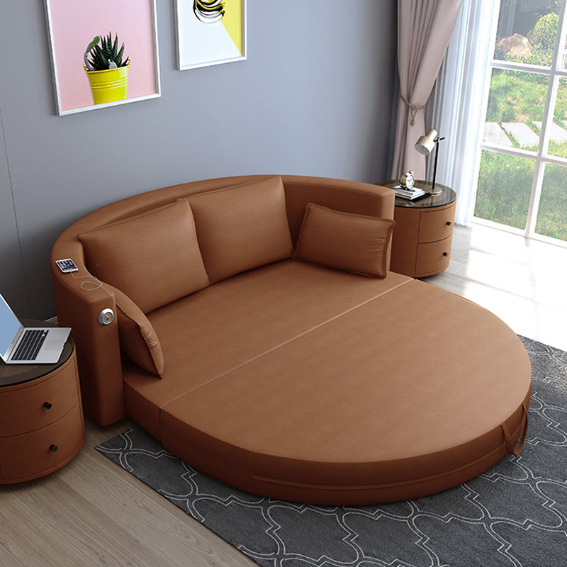 Cushion Back Convertible Sofas Square Arms Futon Sleeper Sofa