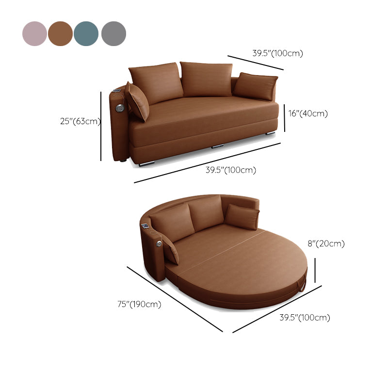 Cushion Back Convertible Sofas Square Arms Futon Sleeper Sofa