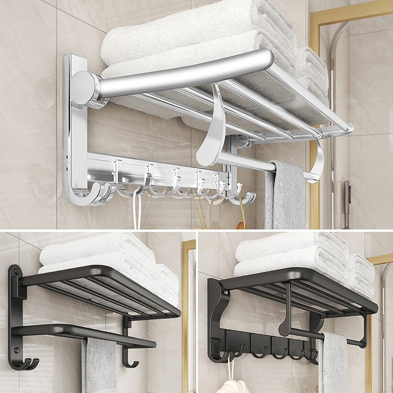 Chrome/Black Classic Bathroom Accessory Set Modern Bath Shelf/ Towel Bar & Paper Holder