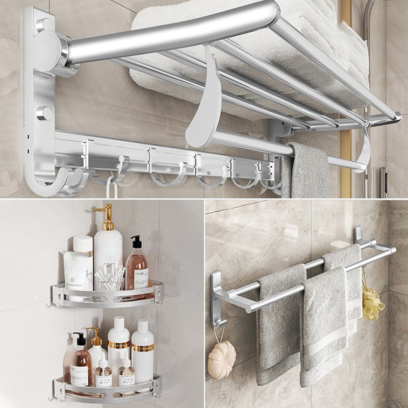 Chrome/Black Classic Bathroom Accessory Set Modern Bath Shelf/ Towel Bar & Paper Holder