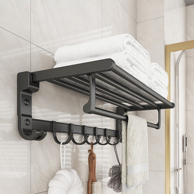 Chrome/Black Classic Bathroom Accessory Set Modern Bath Shelf/ Towel Bar & Paper Holder