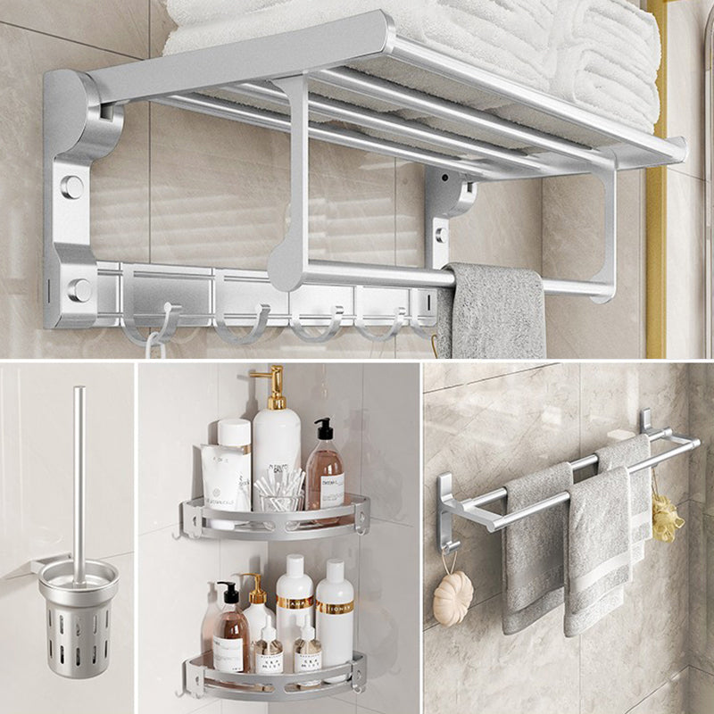 Chrome/Black Classic Bathroom Accessory Set Modern Bath Shelf/ Towel Bar & Paper Holder