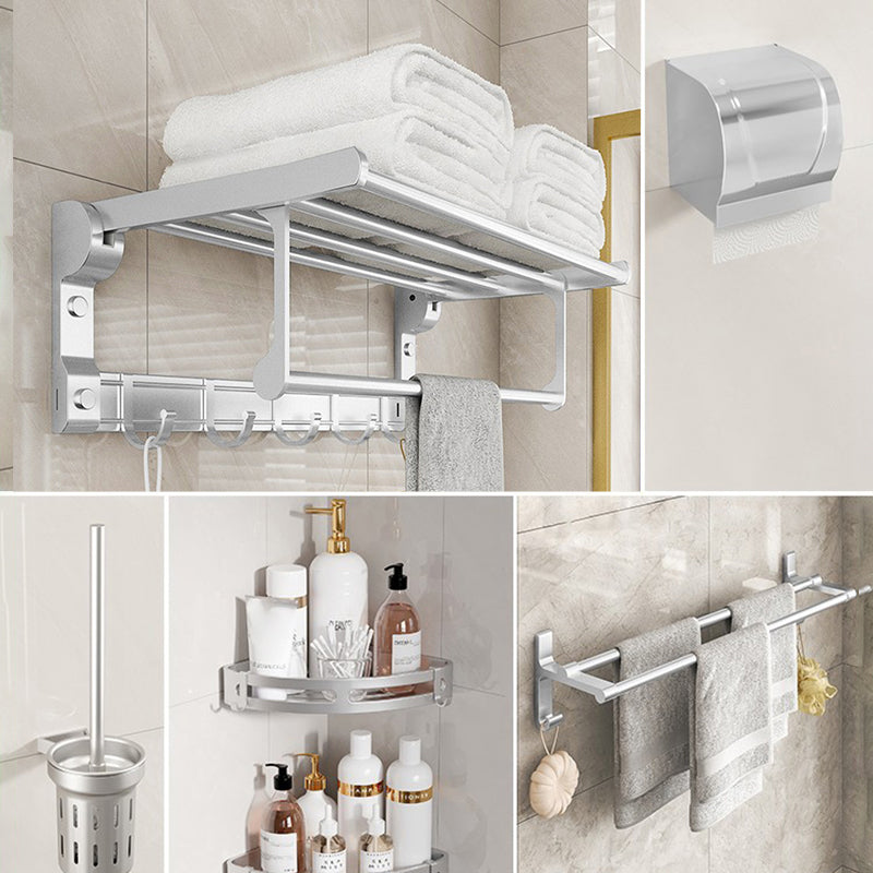 Chrome/Black Classic Bathroom Accessory Set Modern Bath Shelf/ Towel Bar & Paper Holder