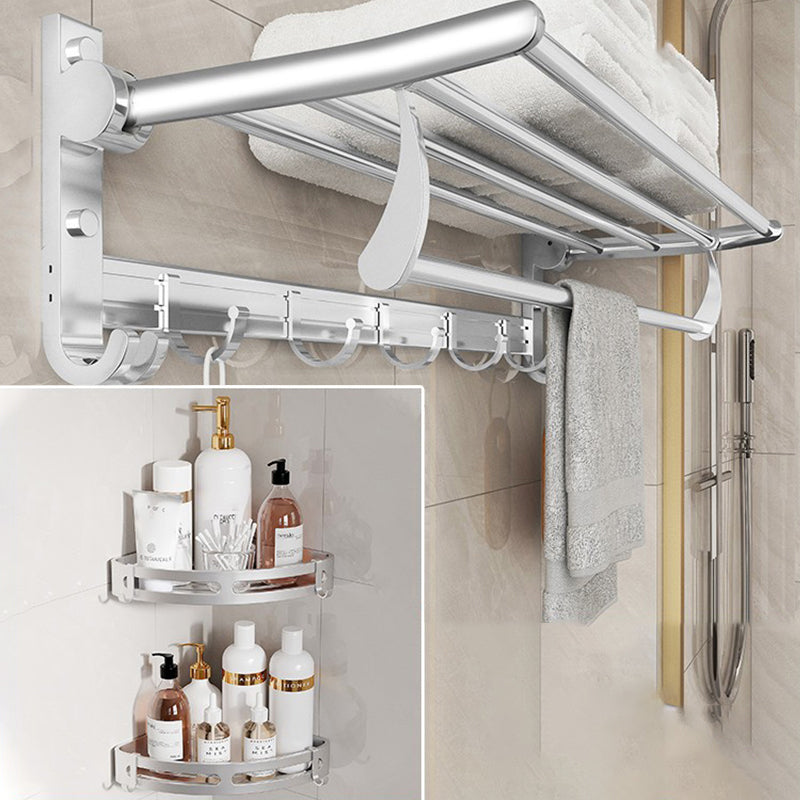 Chrome/Black Classic Bathroom Accessory Set Modern Bath Shelf/ Towel Bar & Paper Holder