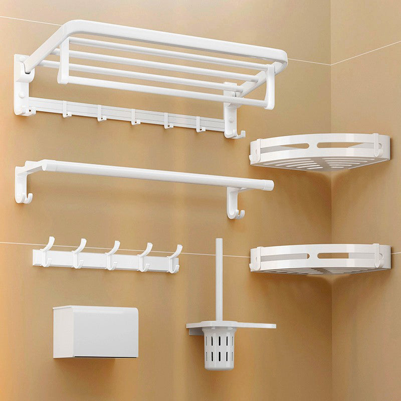 Modern Bathroom Hardware Set Towel Bar White Bath Shelf Bath Hardware Set