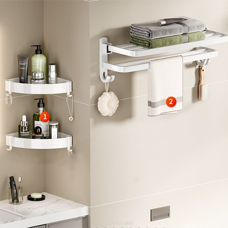 Modern Bathroom Hardware Set Towel Bar White Bath Shelf Bath Hardware Set