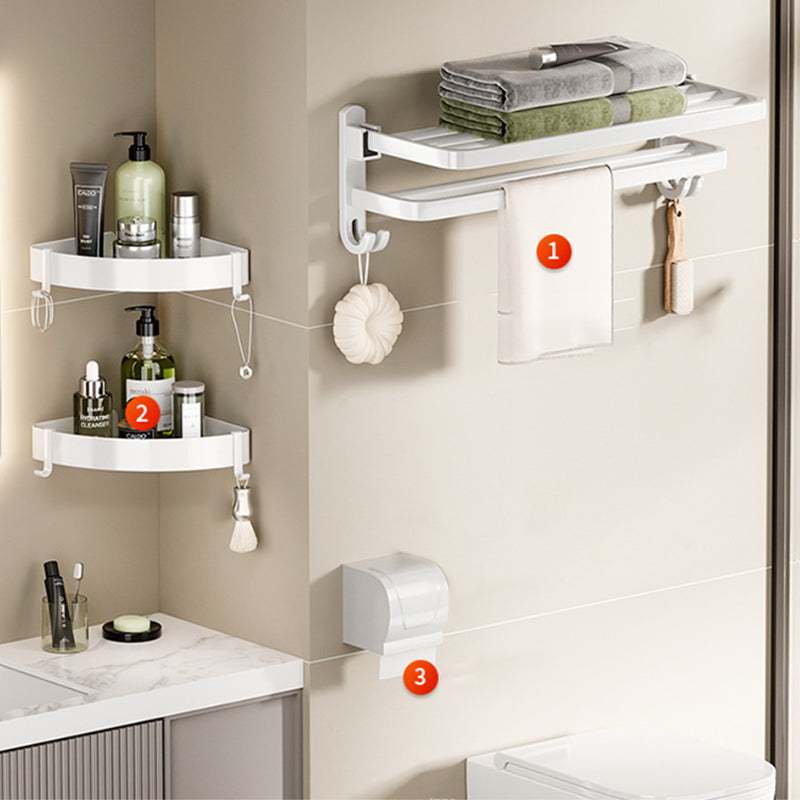 Modern Bathroom Hardware Set Towel Bar White Bath Shelf Bath Hardware Set