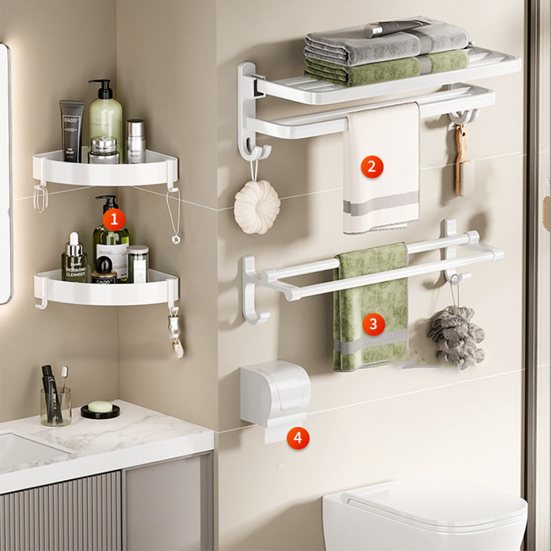 Modern Bathroom Hardware Set Towel Bar White Bath Shelf Bath Hardware Set