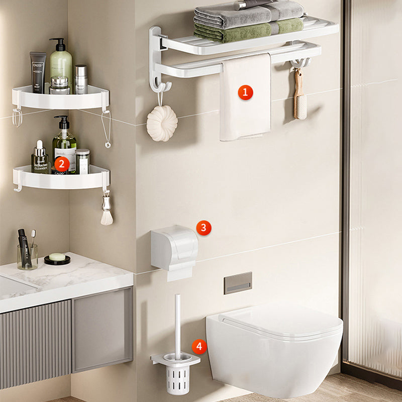 Modern Bathroom Hardware Set Towel Bar White Bath Shelf Bath Hardware Set