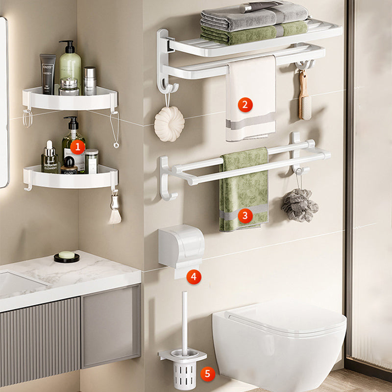 Modern Bathroom Hardware Set Towel Bar White Bath Shelf Bath Hardware Set