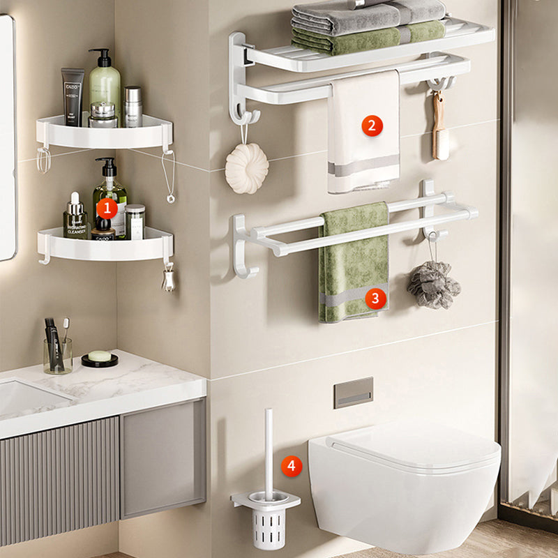 Modern Bathroom Hardware Set Towel Bar White Bath Shelf Bath Hardware Set