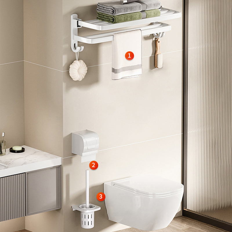 Modern Bathroom Hardware Set Towel Bar White Bath Shelf Bath Hardware Set