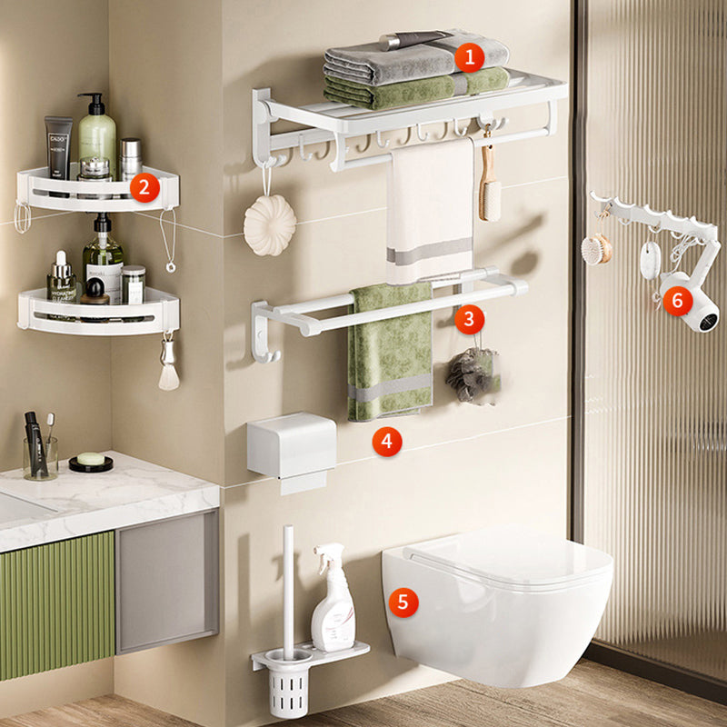 Modern Bathroom Hardware Set Towel Bar White Bath Shelf Bath Hardware Set