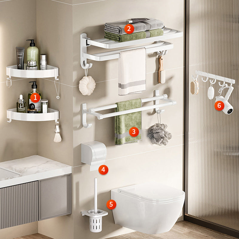 Modern Bathroom Hardware Set Towel Bar White Bath Shelf Bath Hardware Set