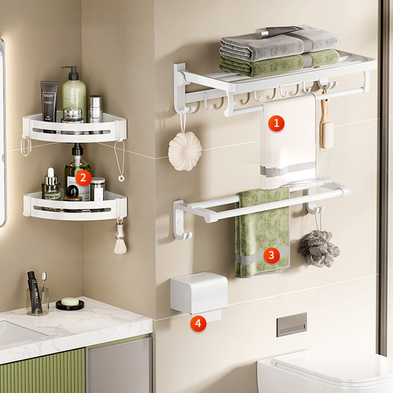 Modern Bathroom Hardware Set Towel Bar White Bath Shelf Bath Hardware Set