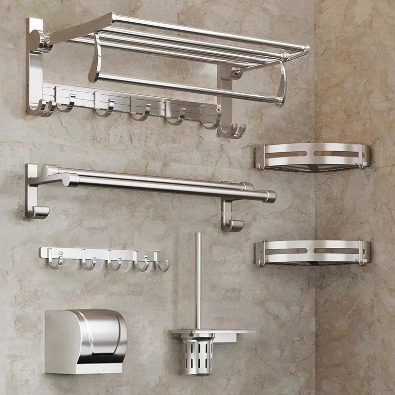 Modern Polished Chrome Bathroom Accessory Set Bath Shelf/Towel Bar/ Paper Holder Included