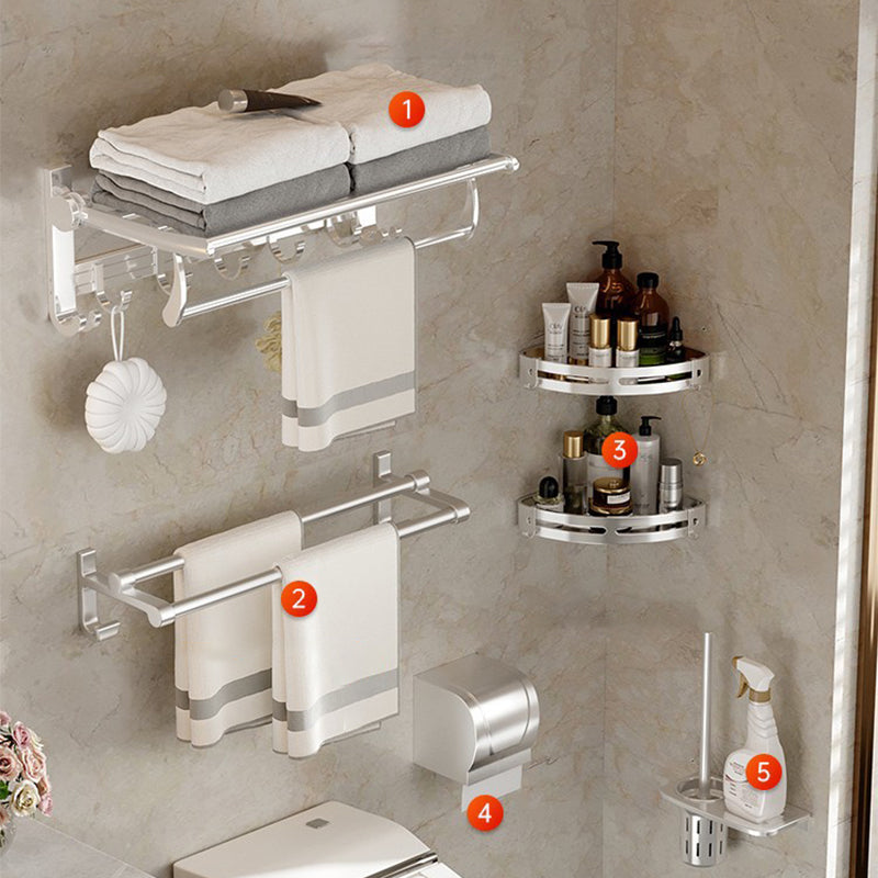 Modern Polished Chrome Bathroom Accessory Set Bath Shelf/Towel Bar/ Paper Holder Included