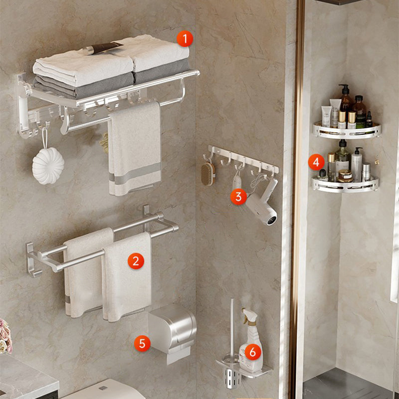 Modern Polished Chrome Bathroom Accessory Set Bath Shelf/Towel Bar/ Paper Holder Included