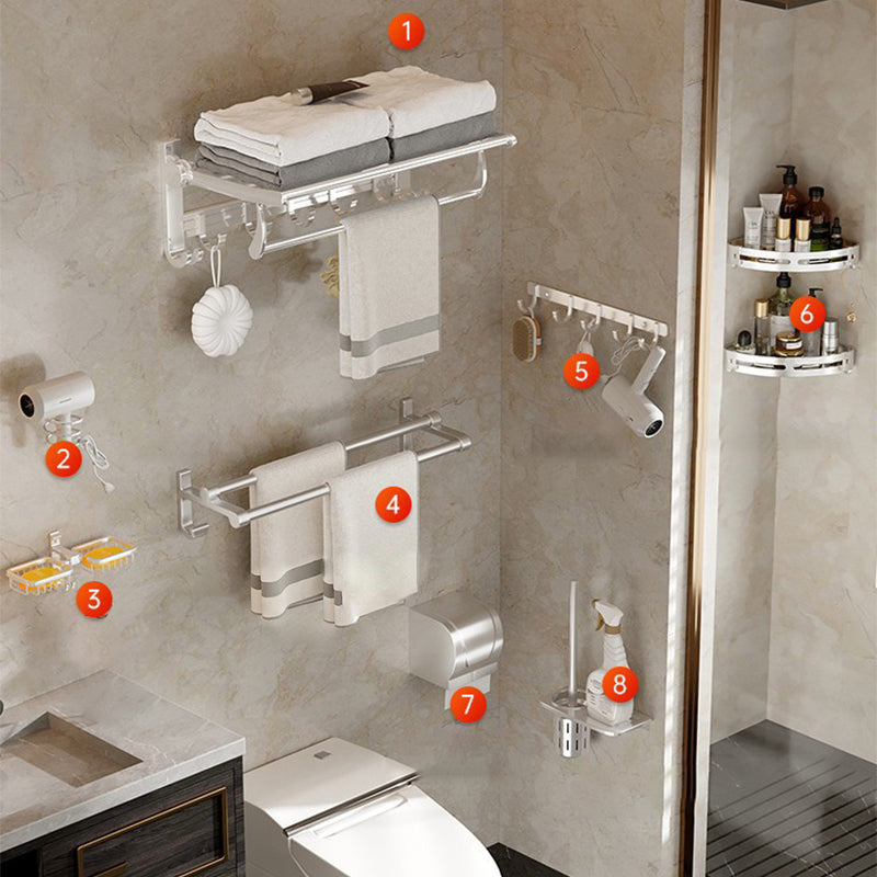 Modern Polished Chrome Bathroom Accessory Set Bath Shelf/Towel Bar/ Paper Holder Included