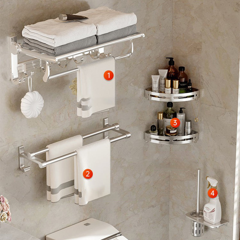 Modern Polished Chrome Bathroom Accessory Set Bath Shelf/Towel Bar/ Paper Holder Included