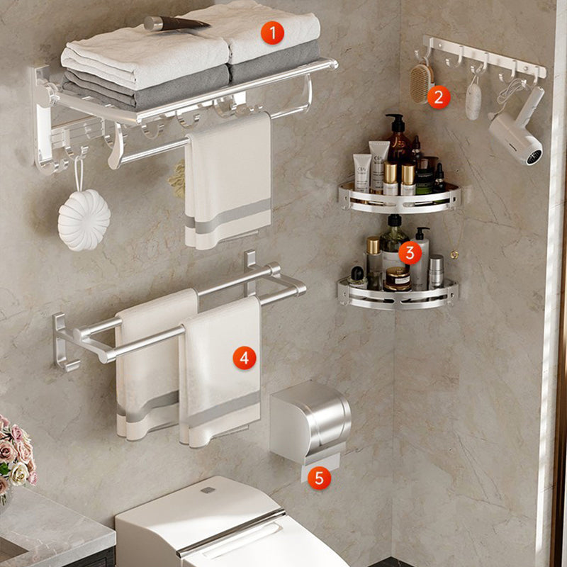 Modern Polished Chrome Bathroom Accessory Set Bath Shelf/Towel Bar/ Paper Holder Included