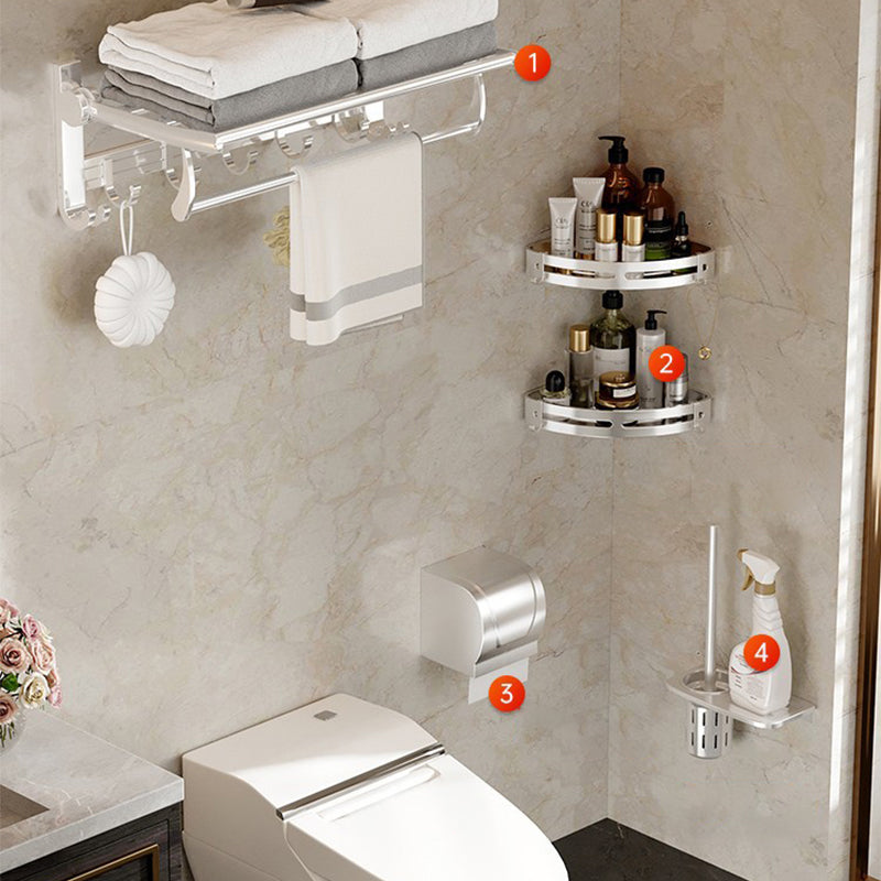 Modern Polished Chrome Bathroom Accessory Set Bath Shelf/Towel Bar/ Paper Holder Included