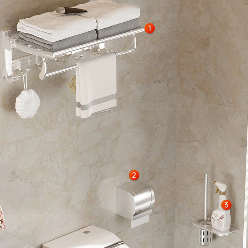 Modern Polished Chrome Bathroom Accessory Set Bath Shelf/Towel Bar/ Paper Holder Included