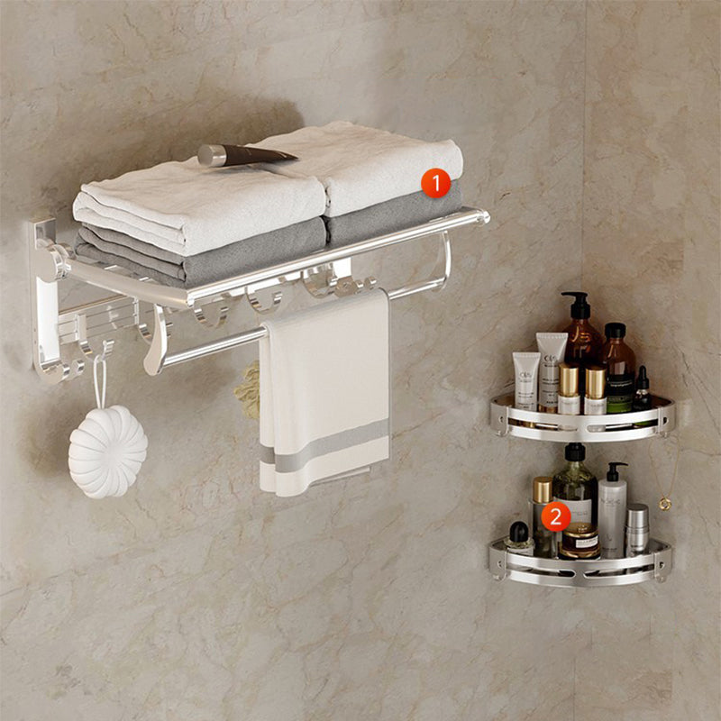 Modern Polished Chrome Bathroom Accessory Set Bath Shelf/Towel Bar/ Paper Holder Included