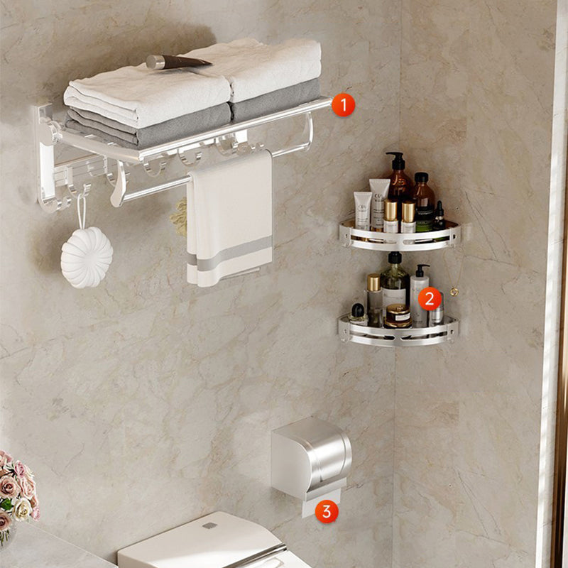 Modern Polished Chrome Bathroom Accessory Set Bath Shelf/Towel Bar/ Paper Holder Included