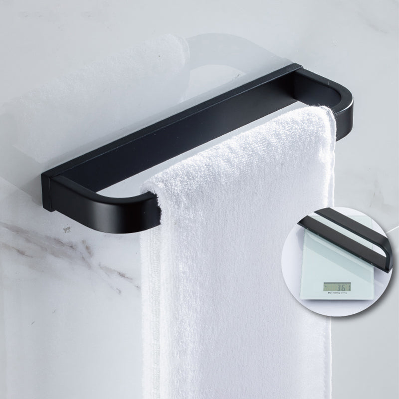 Modern Classic Bath Hardware Set in Stainless Steel Matte Black Robe Hooks/Towel Ring Bar