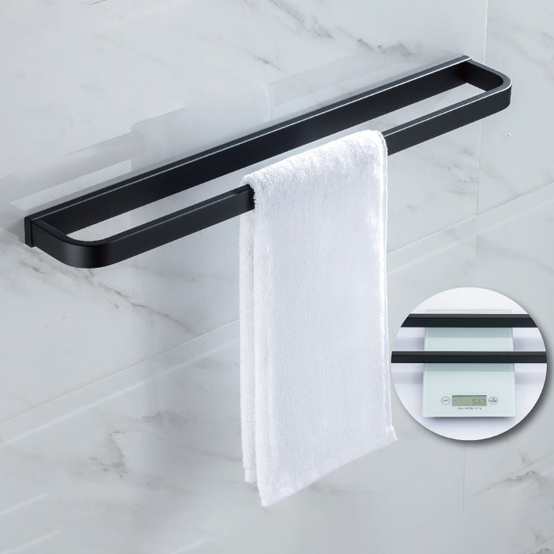 Modern Classic Bath Hardware Set in Stainless Steel Matte Black Robe Hooks/Towel Ring Bar