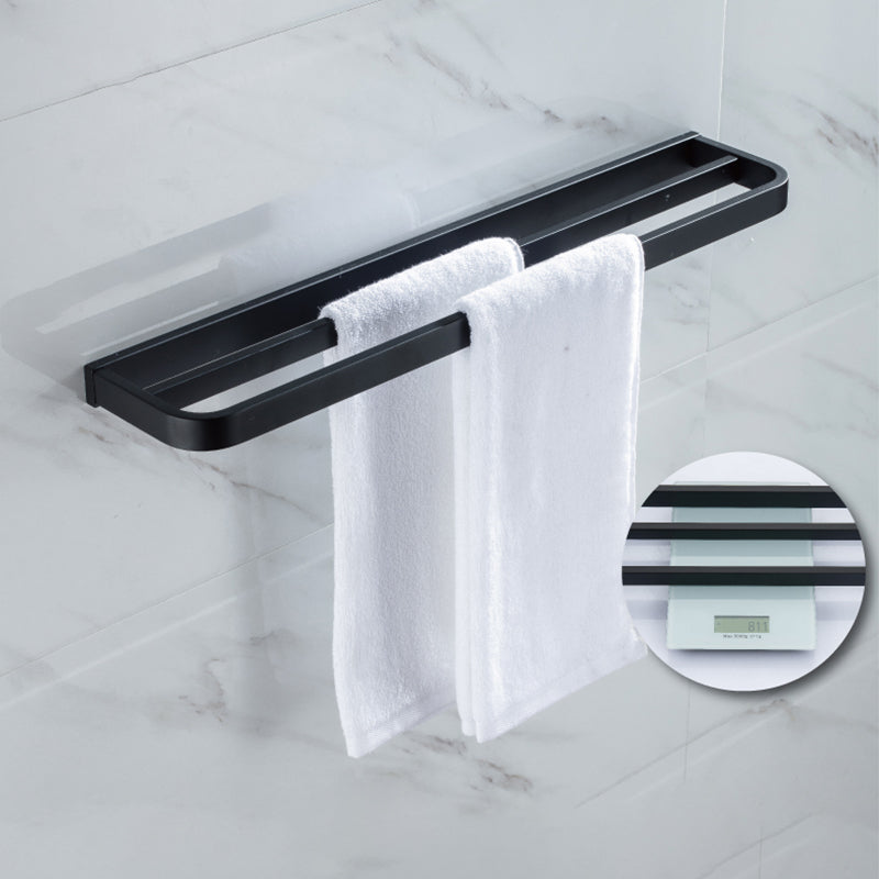 Modern Classic Bath Hardware Set in Stainless Steel Matte Black Robe Hooks/Towel Ring Bar