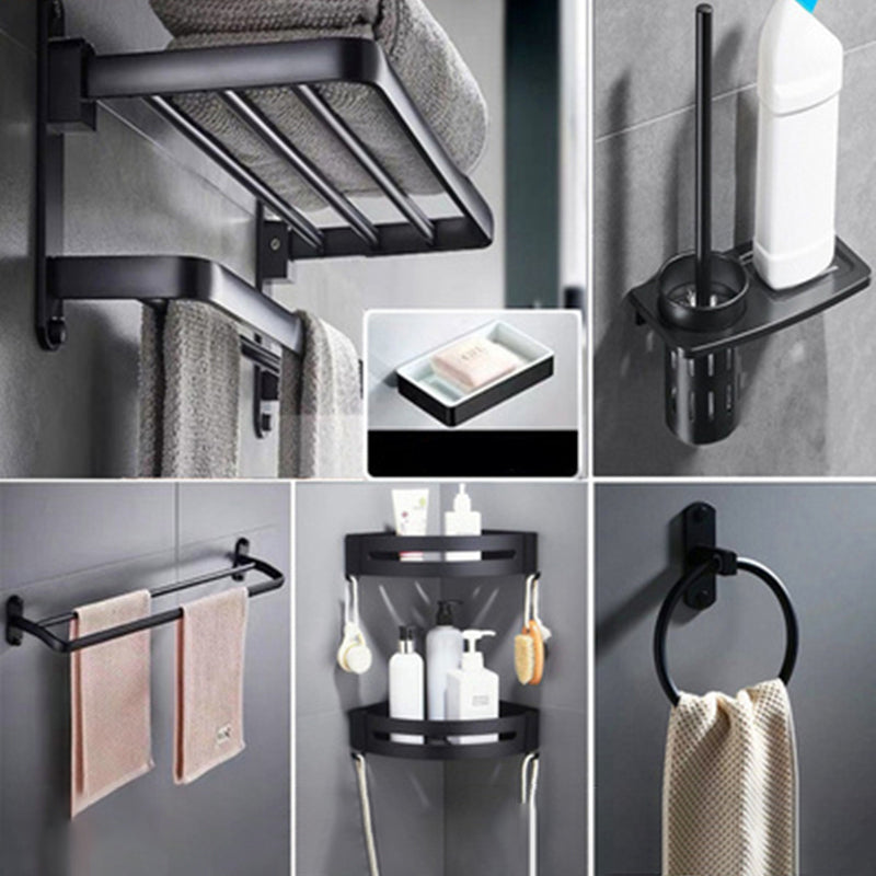 Modern Bathroom Accessory Set Towel Bar Black Soap Dish Bath Hardware Set