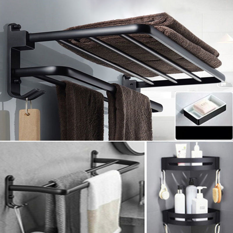 Modern Bathroom Accessory Set Towel Bar Black Soap Dish Bath Hardware Set