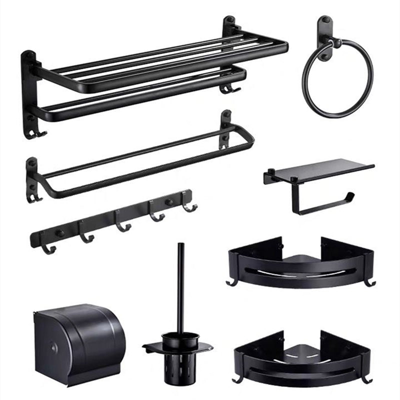 Modern Bathroom Accessory Set Towel Bar Black Soap Dish Bath Hardware Set