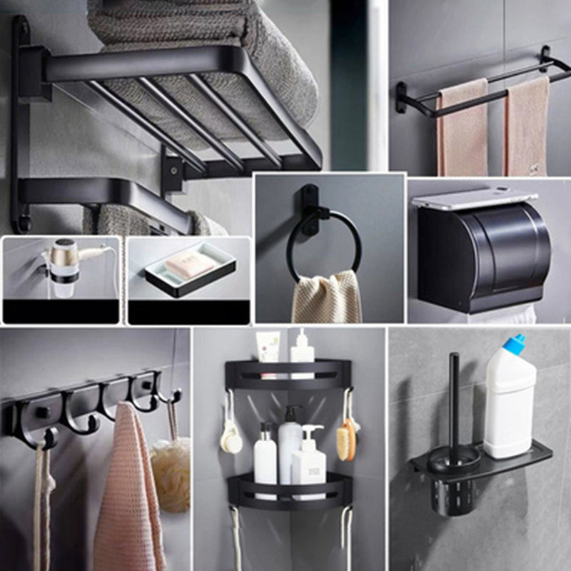 Modern Bathroom Accessory Set Towel Bar Black Soap Dish Bath Hardware Set