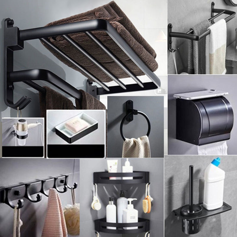 Modern Bathroom Accessory Set Towel Bar Black Soap Dish Bath Hardware Set