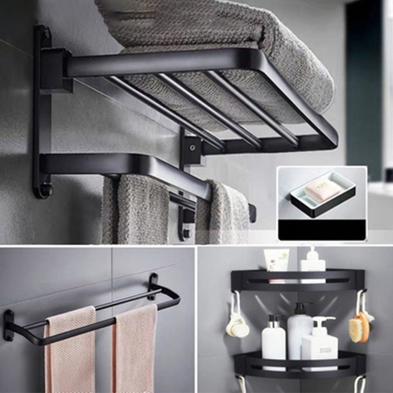 Modern Bathroom Accessory Set Towel Bar Black Soap Dish Bath Hardware Set